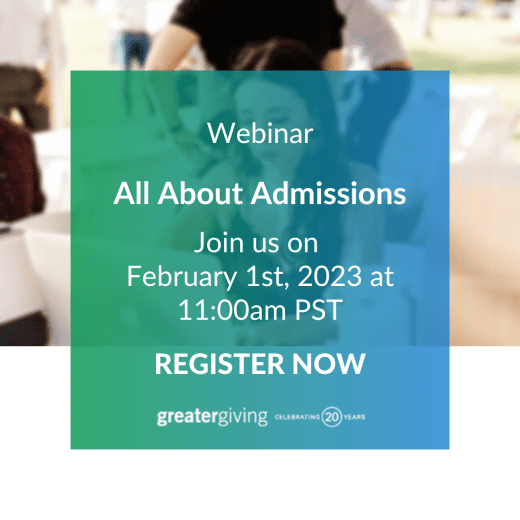 Register for All About Admissions