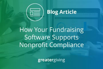 The article’s title, which is “How Your Fundraising Software Supports Nonprofit Compliance.”]