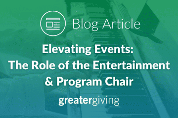 The Rold of the Entertainment and Program Chair on your fundraising committee
