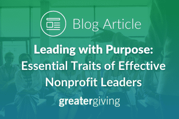 Leading with Purpose: Essential Traits of Effective Nonprofit Leaders AFP Icon 2024