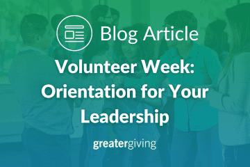 Volunteer Week: Orientation for Your Leadership
