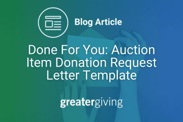 Done For You: Auction Item Donation Request Letter Template