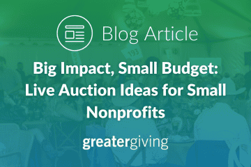 Big Impact, Small Budget: Live Auction Ideas for Small Nonprofits