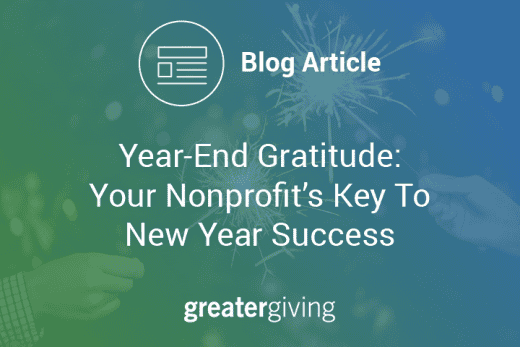 The title of the article, Year-End Gratitude: Your Nonprofit's Key To New Year Success