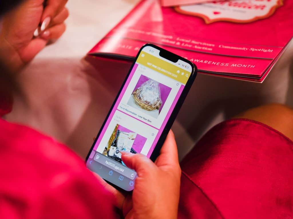 mobile bidding using Greater Giving