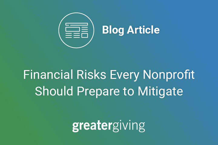 The title of the post: “Financial Risks Every Nonprofit Should Prepare to Mitigate.”]
