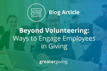 The title of the article: Beyond Volunteering: Ways to Engage Employees in Giving