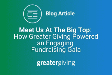 Blog title: Meet Us at The Big Top engaging fundraising gala