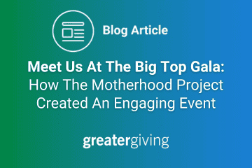 Blog title: Meet Us At The Big Top, How The Motherhood Project created an engaging event