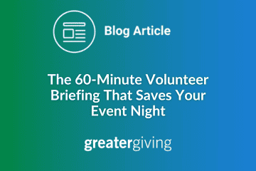 Blog title The 60-Minute Volunteer Briefing That Saves Your Event Night