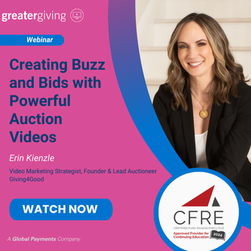 Erin Kienzle, Video Marketing Coach at Giving4Good Webinar on Auction Videos for Fundraising Events