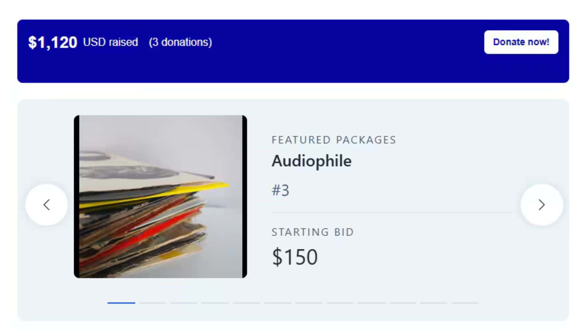 New donation bar in Greater Giving Mobile Bidding