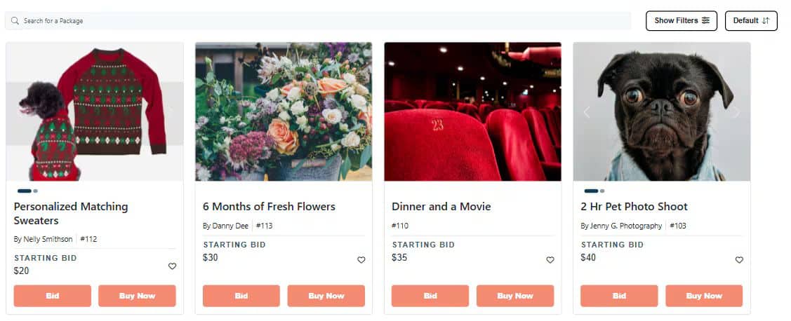 Featured Packages in online bidding