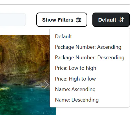 Bidder control of filter and sort features